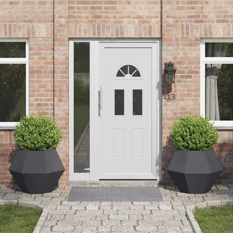 Vidaxl plantenbak 2 st antraciet 75 x 75 x 60 cm staal