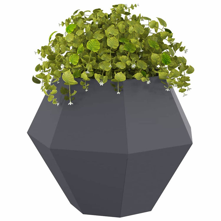Vidaxl plantenbak 2 st antraciet 75 x 75 x 60 cm staal