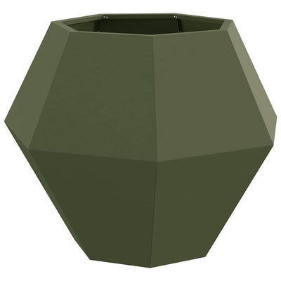 Vidaxl plantenbak olijfgroen 75 x 75 x 60 cm staal