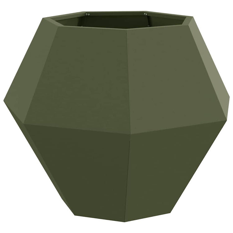 Vidaxl plantenbak olijfgroen 75 x 75 x 60 cm staal