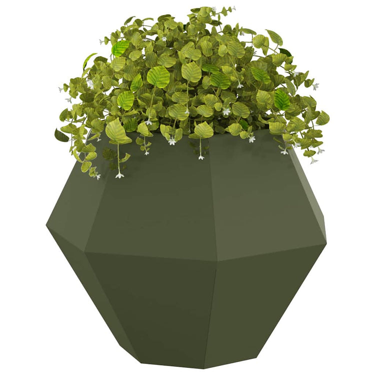 Vidaxl plantenbak olijfgroen 75 x 75 x 60 cm staal