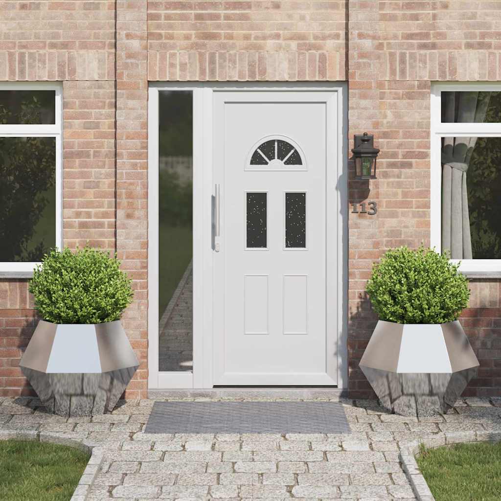 Vidaxl plantenbak 2 st zilver 75 x 75 x 60 cm roestvrij staal