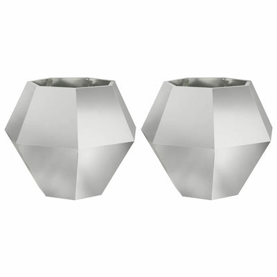 Vidaxl plantenbak 2 st zilver 75 x 75 x 60 cm gegalvaniseerd staal