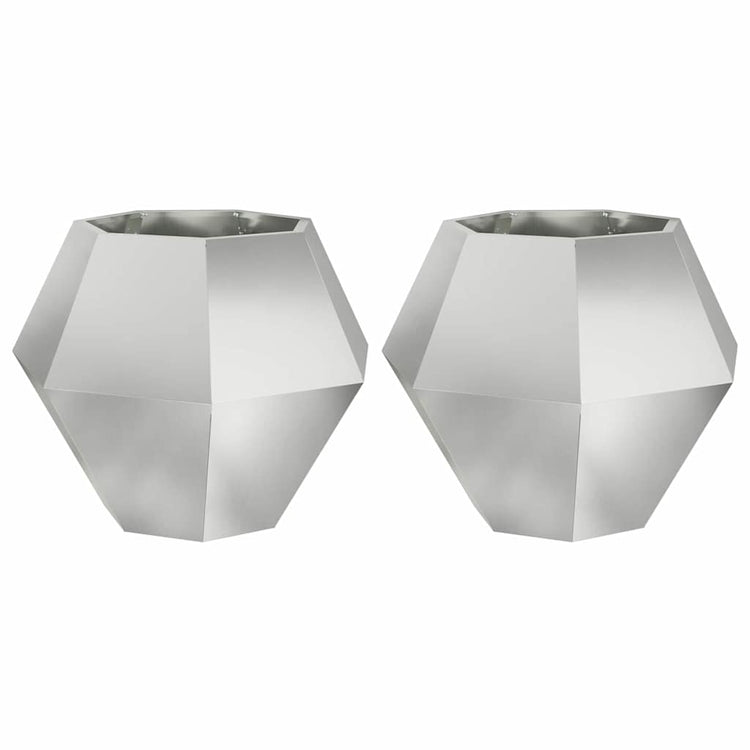 Vidaxl plantenbak 2 st zilver 75 x 75 x 60 cm gegalvaniseerd staal