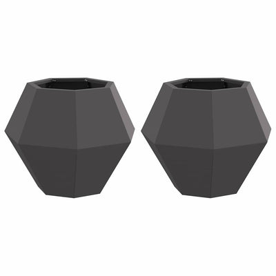 Vidaxl plantenbak 2 st zwart 50 x 50 x 40 cm staal