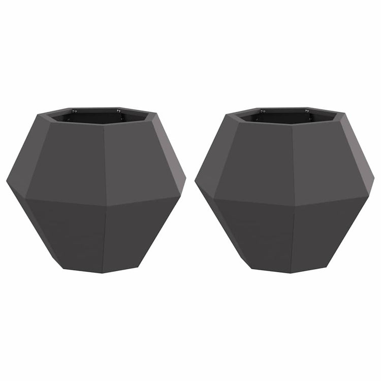 Vidaxl plantenbak 2 st zwart 50 x 50 x 40 cm staal