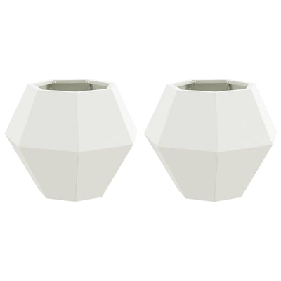 Vidaxl plantenbak 2 st wit 50 x 50 x 40 cm staal