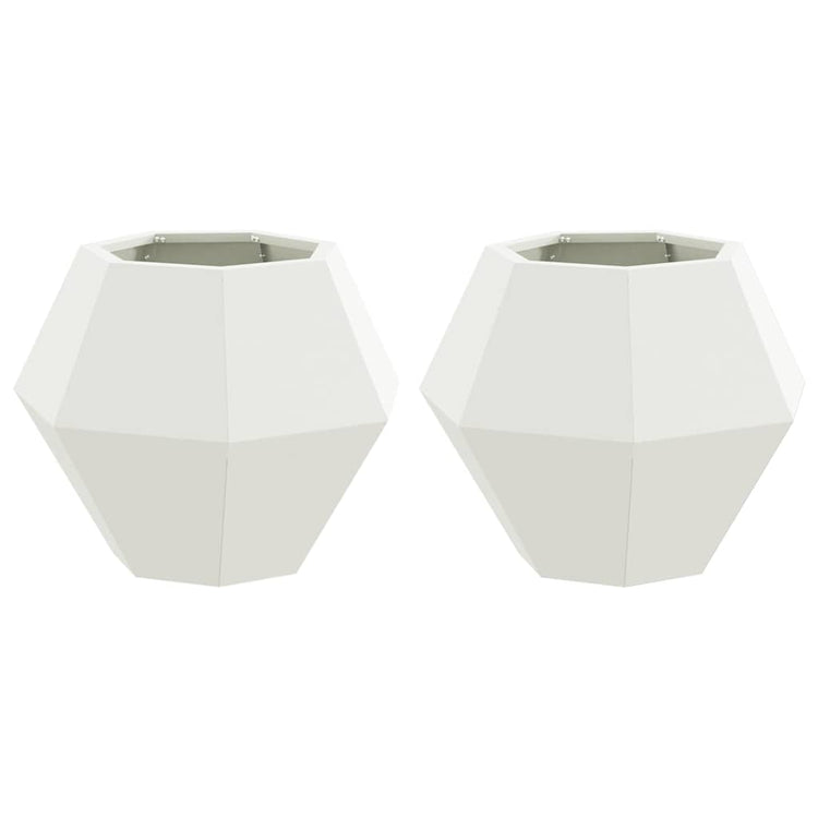Vidaxl plantenbak 2 st wit 50 x 50 x 40 cm staal