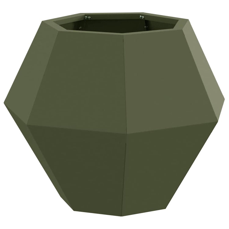 Vidaxl plantenbak olijfgroen 50 x 50 x 40 cm staal