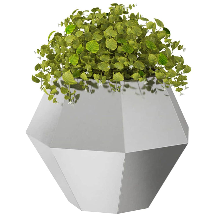 Vidaxl plantenbak 2 st zilver 50 x 50 x 40 cm roestvrij staal