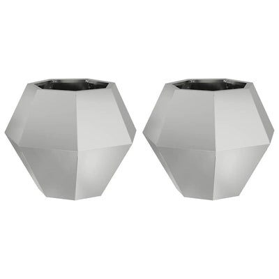 Vidaxl plantenbak 2 st zilver 50 x 50 x 40 cm gegalvaniseerd staal