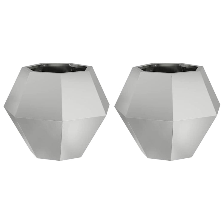 Vidaxl plantenbak 2 st zilver 50 x 50 x 40 cm gegalvaniseerd staal