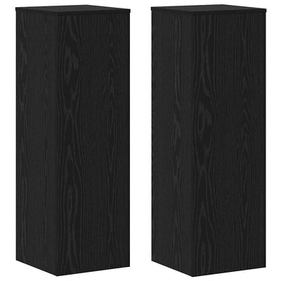 Vidaxl plantenstandaard 2 st zwart eiken 33 x 33 x 100 cm bewerkt hout