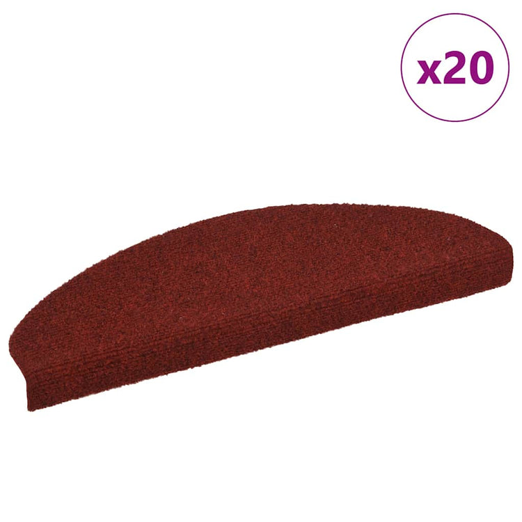 Vidaxl trapmatten zelfklevend 20 stuks 65x21x4 cm bordeaux rood