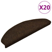 Vidaxl trapmatten zelfklevend 20 stuks 65x21x4 cm bruin halfrond groot - afbeelding 1