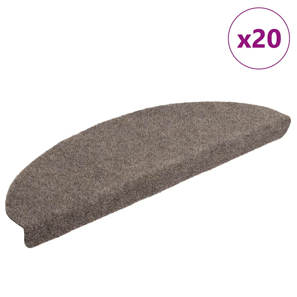Vidaxl trapmatten zelfklevend 20 stuks 65x21x4 cm beige halfrond groot
