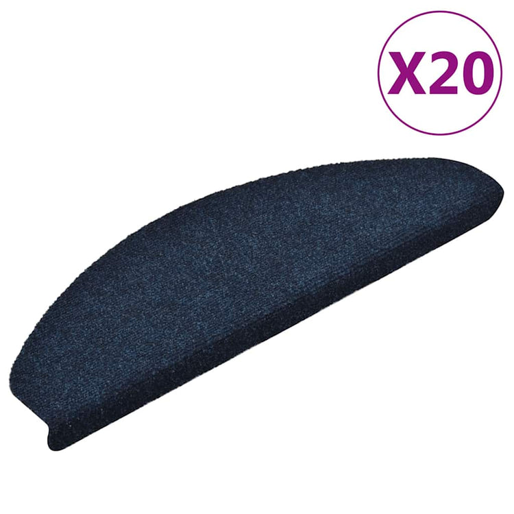 Vidaxl trapmatten zelfklevend 20 stuks 65x21x4 cm marineblauw