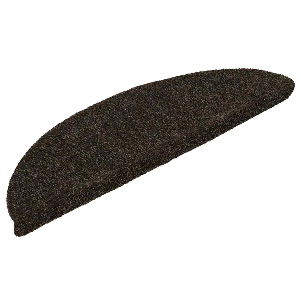 Vidaxl trapmatten zelfklevend 20 stuks 56x17x3 cm donkerbruin halfrond