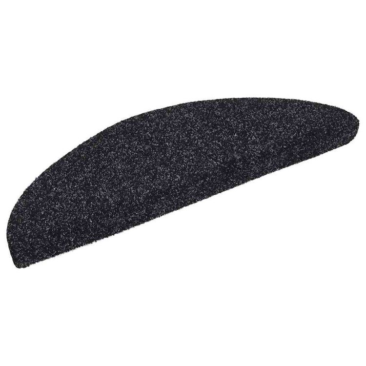 Vidaxl trapmatten zelfklevend 30 stuks 56x17x3 cm zwart halfrond