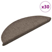 Vidaxl trapmatten zelfklevend 30 stuks 56x17x3 cm beige halfrond - afbeelding 1