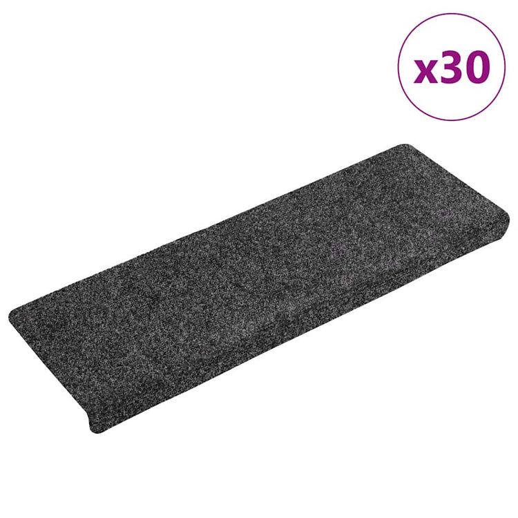 Vidaxl trapmatten zelfklevend 30 stuks 65x21x4 cm donkergrijs