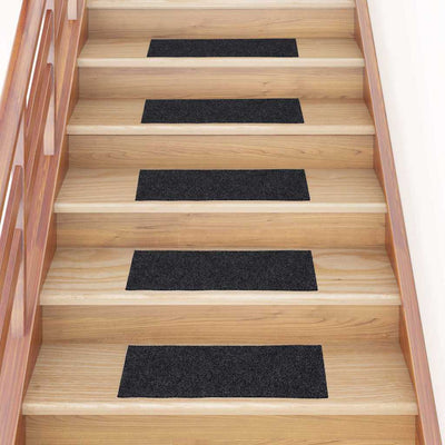 Vidaxl trapmatten zelfklevend 30 stuks 60x25 cm donkergrijs rechthoekig