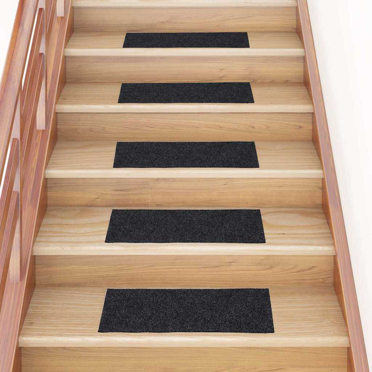 Vidaxl trapmatten zelfklevend 30 stuks 60x25 cm donkergrijs rechthoekig