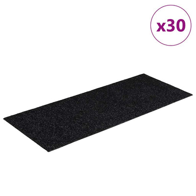 Vidaxl trapmatten zelfklevend 30 stuks 60x25 cm zwart rechthoekig