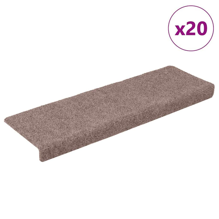 Vidaxl trapmatten zelfklevend 20 stuks 65x21x4 cm lichtbruin