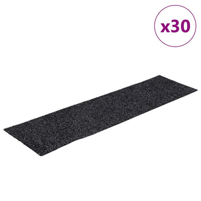 Vidaxl trapmatten zelfklevend 30 stuks 76x20 cm donkergrijs rechthoekig
