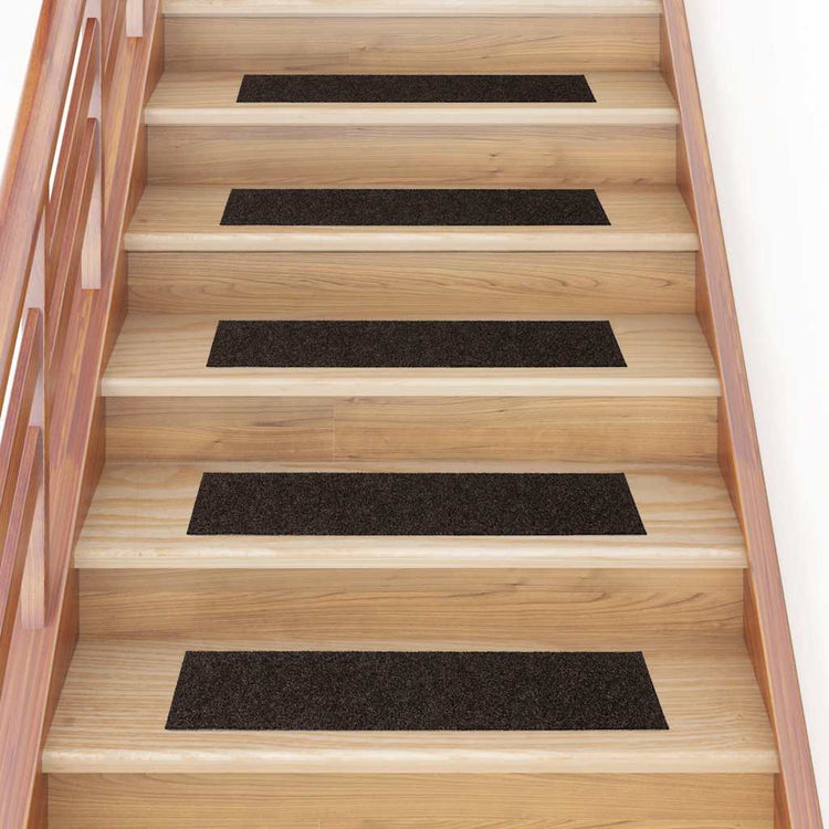 Vidaxl trapmatten zelfklevend 30 stuks 76x20 cm donkerbruin rechthoekig