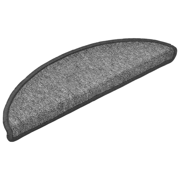 Vidaxl trapmatten 30 st 56x17x3 cm donkergrijs halfrond