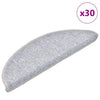 Vidaxl trapmatten 30 st 56x17x3 cm lichtgrijs halfrond