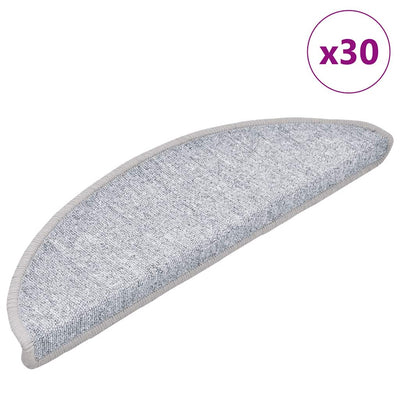 Vidaxl trapmatten 30 st 56x17x3 cm lichtgrijs halfrond