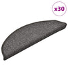 Vidaxl trapmatten 30 st 56x17x3 cm donkergrijs halfrond