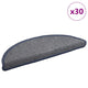 Vidaxl trapmatten 30 st 56x17x3 cm lichtgrijs en blauw halfrond