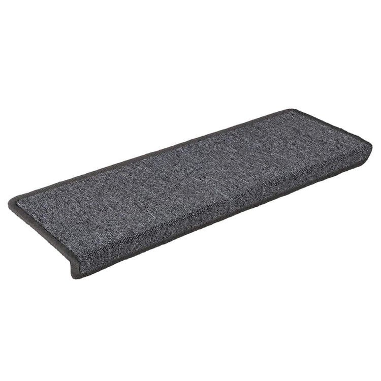 Vidaxl trapmatten 30 st 65x21x4 cm donkergrijs rechthoekige rand
