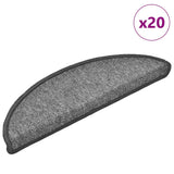 Vidaxl trapmatten 20 st 56x17x3 cm donkergrijs halfrond - afbeelding 1