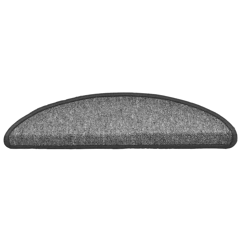 Vidaxl trapmatten 20 st 56x17x3 cm donkergrijs halfrond