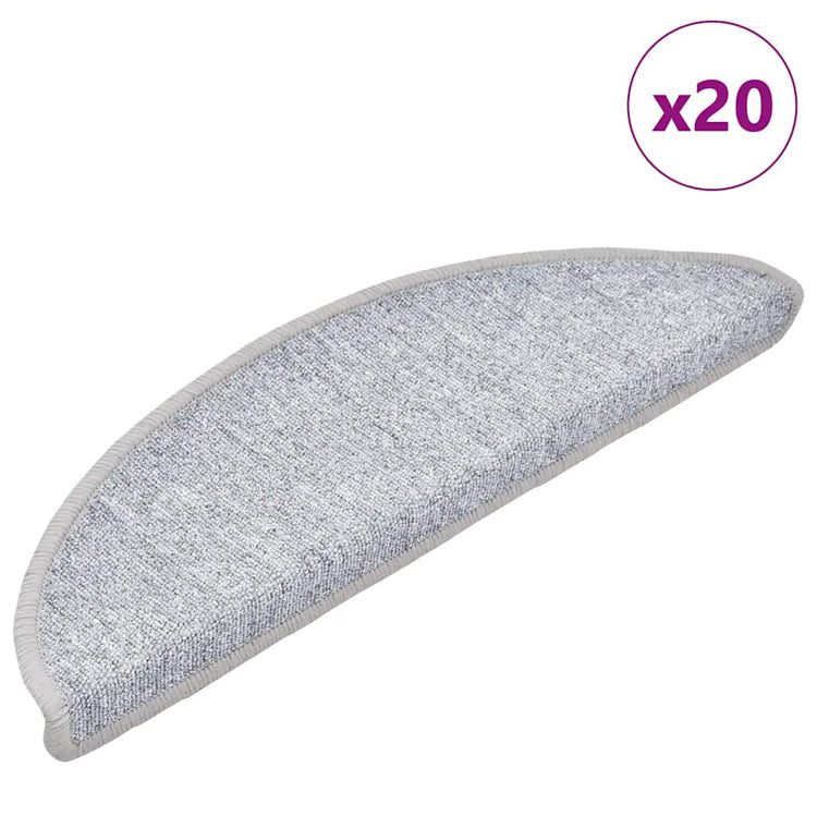 Vidaxl trapmatten 20 st 56x17x3 cm lichtgrijs halfrond