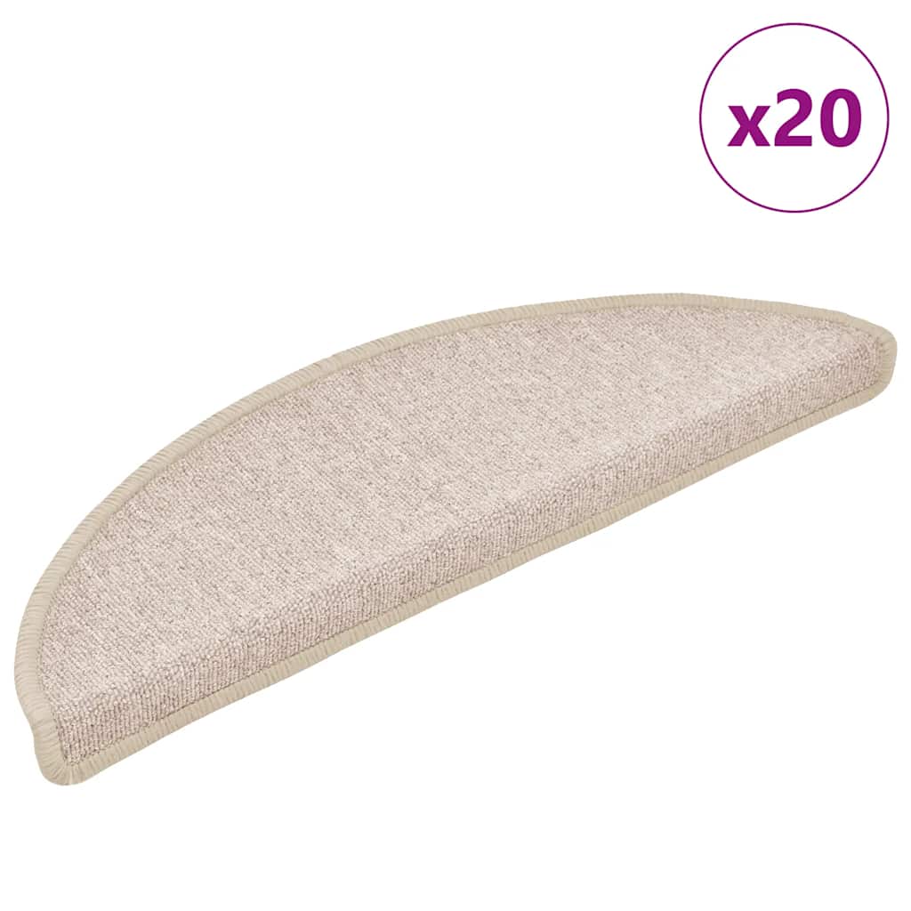 Vidaxl trapmatten 20 st 56x17x3 cm taupe halfrond