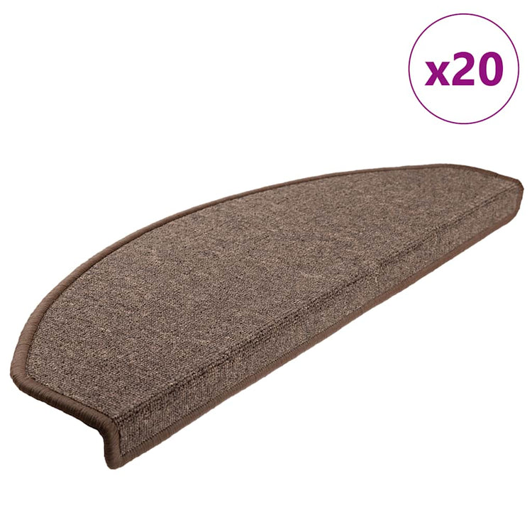 Vidaxl trapmatten 20 st 65x24x4 cm koffiebruin halfrond groot