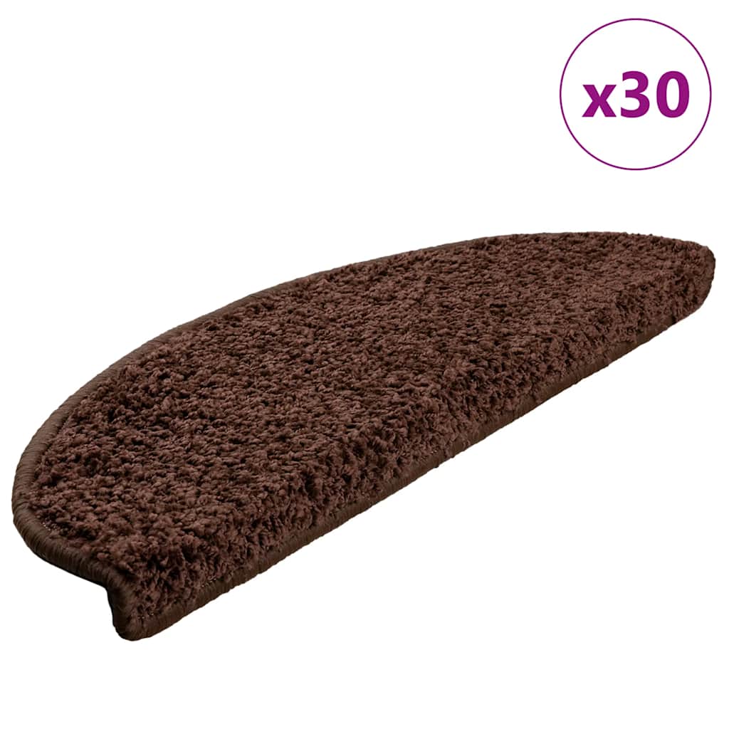 Vidaxl trapmatten 30 st 65x21x4 cm bruin halfrond groot