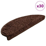 Vidaxl trapmatten 30 st 65x21x4 cm bruin halfrond groot - afbeelding 1