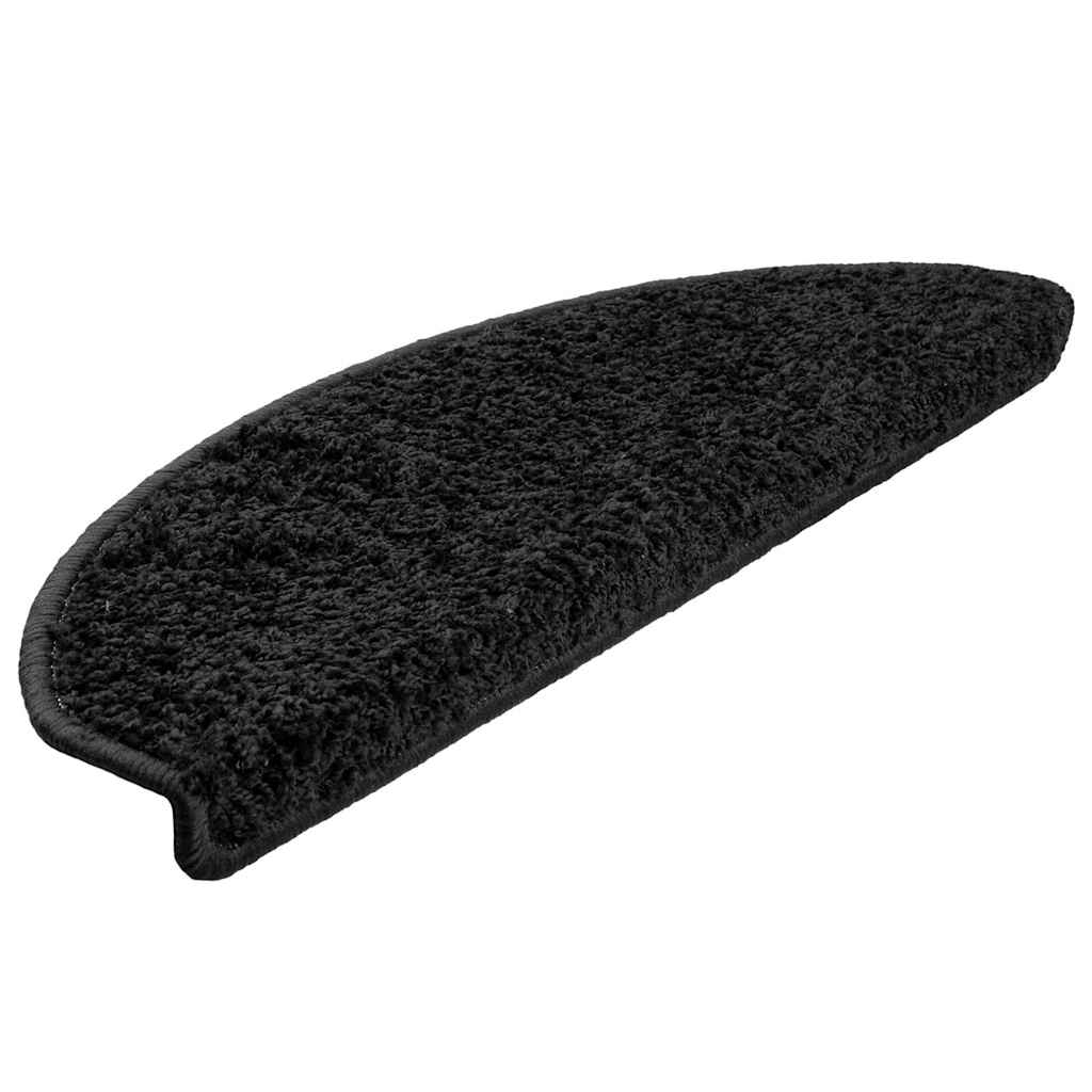 Vidaxl trapmatten 20 st 65x21x4 cm zwart halfrond groot