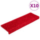 Vidaxl trapmatten 20 st 65x21x4 cm rood rechthoekige rand