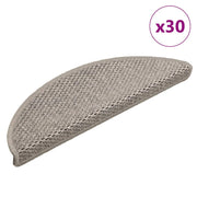 Vidaxl trapmatten zelfklevend 30 st sisal-look 56x17x3cm zilverkleurig - afbeelding 1