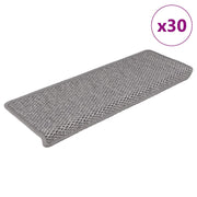 Vidaxl trapmatten zelfklevend sisal-look 30 st 65x21x4cm zilverkleurig - afbeelding 1