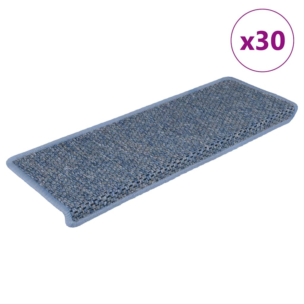 Vidaxl trapmatten zelfklevend 30 st sisal-look 65x21x4 cm blauw