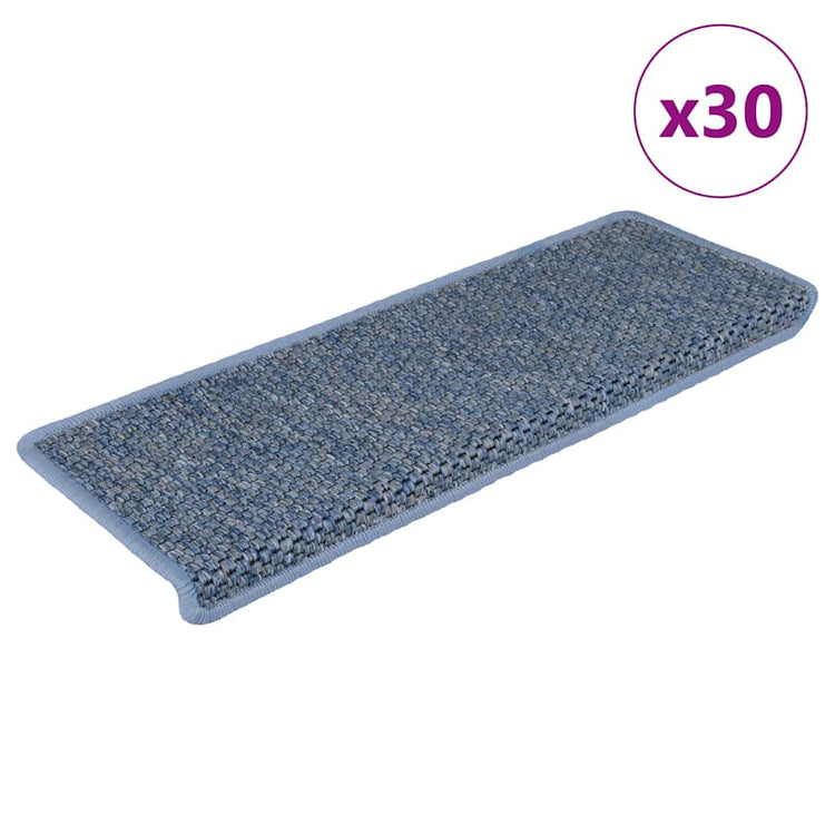 Vidaxl trapmatten zelfklevend 30 st sisal-look 65x21x4 cm blauw